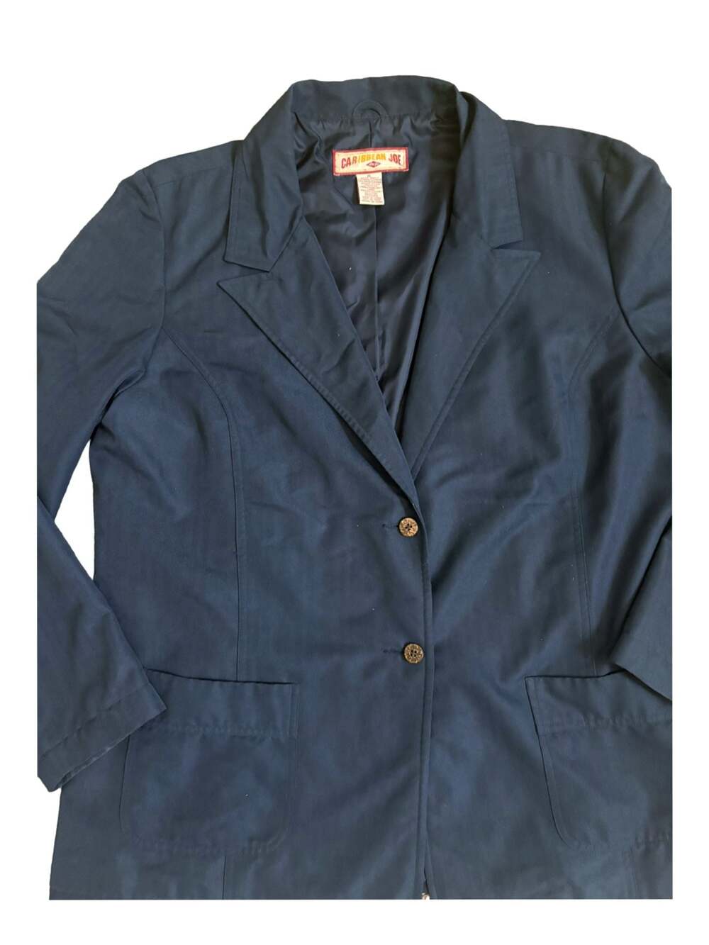 Caribbean Joe Men’s Navy Blue Two-Button Blazer Jacket Size XL - Picture 5 of 6